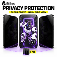 3 Paket Pelindung Layar Privasi 9H Tempered Glass Anti Gelembung untuk iPhone 18 17 Pro Max
