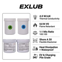EXLUB 8105-4 Composé de scellement en silicone bicomposant thermoconducteur - 4.0 W/mK Encapsulation phare pour l'emballage des circuits intégrés (OBC)