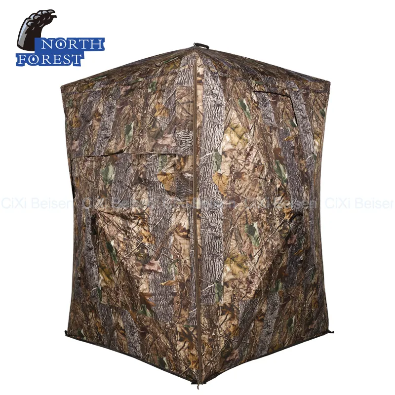 Easy Setup Lichtgewicht Duurzame Camouflage Tent Jacht Veerstalen Camo Door Verhoogde Grond Blind Voor 2-3 Persoons