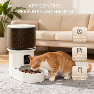 Distributore Automatico di Cibo per Cani e Gatti in Plastica Resistente con Controllo WiFi, Capacità 4L, Design Impermeabile, Alimentazione Remota tramite App - Product Image 3