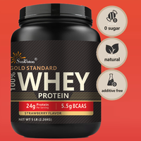 Emballage Personnalisé pour Poudre de Protéine de Lactosérum Pure Gold Standard Nutrition 5 lb – Compléments de Nutrition pour le Fitness et le Sport