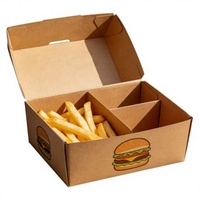Boîtes de livraison de fast-food pour hamburgers et frites, qualité alimentaire, personnalisables avec logo, écologiques, biodégradables, pliables, finition mate, vente en gros