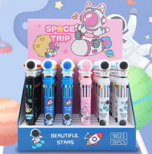 2025 Zehn-Farben-Kugelschreiber Niedlicher Mehrfarbiger Schreibstift mit Druckknopf-Design Neuartiges Kunststoffgehäuse für Schüler - Product Image 3