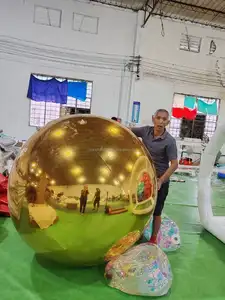 Decorative Inflatable Iridescent Colorful PVC Mirror Balls Giant Disco Inflatable Colorful Inflatable Mirror Ball Decoration