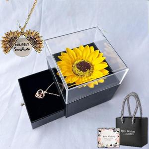 Regalos para el Día de la Madre, <span class=keywords><strong>Girasoles</strong></span> de Tacto Real <span class=keywords><strong>con</strong></span> Collar en Caja, Regalo de Navidad, Cajas de Joyería <span class=keywords><strong>con</strong></span> <span class=keywords><strong>Girasoles</strong></span> - Product Image 6