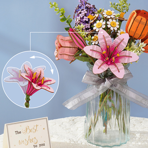 Robotime Rowood 3D puzzle <span class=keywords><strong>in</strong></span> <span class=keywords><strong>legno</strong></span> TW071 rosa giglio di <span class=keywords><strong>fiori</strong></span> Kit per la costruzione di <span class=keywords><strong>fiori</strong></span> artificiali - Product Image 5