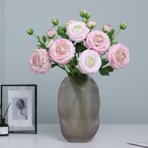 ดอกกุหลาบผ้าไหมประดิษฐ์ 3 หัว สีชมพู ตกแต่งบ้าน ยี่ห้อแคทเธอรีน ดิวดรอป - Product Image 1