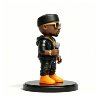Juguete Bobblehead de Resina OEM/ODM, Figura Personalizada de Personaje de Rapero Callejero con Logotipo, Muñeco con Cabeza Móvil para Regalos y Promoción