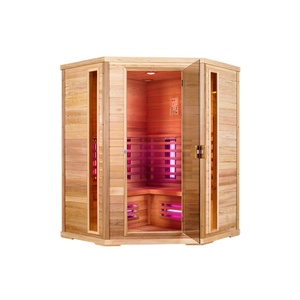 Sauna de Barril Comercial de Lujo para 2 Personas, Interior/Exterior, con Estufa Eléctrica de 9KW, Vapor Seco, Infrarrojos Lejanos, Inteligente, de Cedro Rojo/Hemlock 1 - Product Image 1