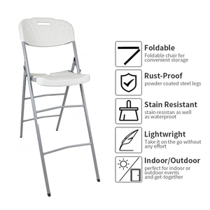 Chaises hautes de table de <span class=keywords><strong>bar</strong></span> pliables en plastique Chaises hautes de club de cocktail debout sans bras d'extérieur à bas prix - Product Image 6