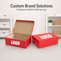 Boîte à chaussures en carton recyclé Micro-Pak rouge personnalisée Finition mate Avantage UV Emballage moderne en carton pour vêtements certifié FSC