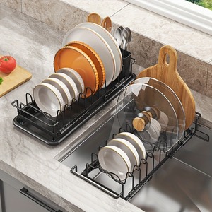 Escurridor de Platos 2 en 1 Expandible para Fregaderos con Bandeja de <span class=keywords><strong>Silicona</strong></span> y Soporte para Cubiertos, Ideal para Encimeras de Cocina - Product Image 4