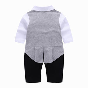 Summer Kids Clothes Baby Boys Tuxedo Gentleman Onesie Romper Jumpsuit Baptême Dress Boy BBRS-002 - Product Image 5