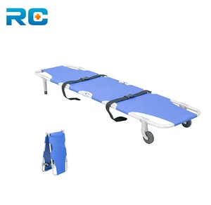 Camilla plegable de aluminio Premium de tendencia con ruedas, ligera, trasera ajustable y pliegue de 2 secciones para rescate de ambulancia - Product Image 1