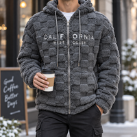 Veste à capuche en molleton premium pour homme avec fermeture éclair intégrale et surface texturée – Style décontracté
