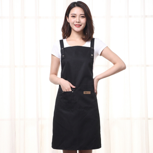 Cross-Back <b>Apron</b> with Pockets Durable Cotton <b>Apron</b> for Hotel Kitchen Use Custom Personalized <b>Working</b> Cotton <b>Aprons</b> - Product Image 3