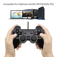 Manette de jeu filaire portable 1,8 m en stock, double vibration, pour PS2, PC, Android TV, Joystick de jeu pour P2