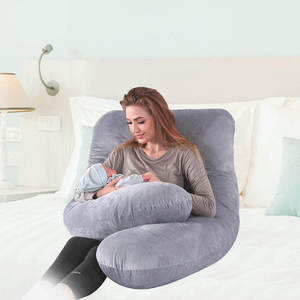 Fluffy Latex U Shaped Maternity Support <b>Pillow</b> Customizable Comfort Hug Sleeping Cushion <b>Large</b> Manufacturer Bulk Order - Product Image 4
