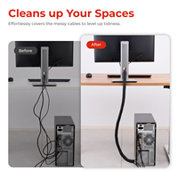 Protector de Cables Flexible para Escritorio, 2000x25mm, 2M, Organizador de Cables para USB, Cable de Alimentación, Audio y Video