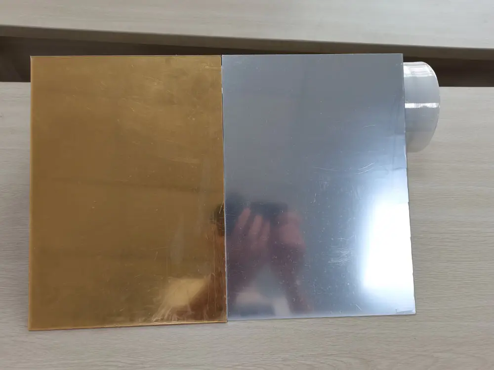 High Reflective 1.5mm Silver Gold Acrylic Mirror Virgin Acrylic Sheet