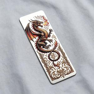 Segnalibro in Acciaio Inossidabile con Stampa UV a Colori Personalizzabile OEM, Anti-Graffio, Fantasia Drago Occidentale, per Lettura e Souvenir - Product Image 3