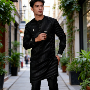 M-4XL 非洲服饰：个性印花正装男士长袖套装 - Product Image 1