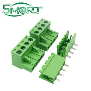 2EDG-5.0mm pluggable 5.0mm PCB terminal block green curved/ straight pin pcb circuit board wire to board connector