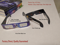 Lunettes d'éclipse solaire avec logo personnalisé, impression 3D vintage, anti-lumière bleue, durables, légères, vente directe d'usine