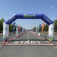 Portique publicitaire d'entrée de début de porte de course gonflable avec logo personnalisé pour événements sportifs, accessoire avec souffleur d'air inclus