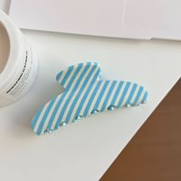 CHUJIAN Pinces à cheveux en acrylique rayées aux couleurs vives, pinces requin tendance à rayures néon, accessoires de mode pour femmes