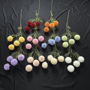 Fleurs artificielles Junheyuan, fleurs en soie, branche unique, 4 têtes, bulbes d'oignon pour décoration intérieure, arrangement de mariage - Product Image 1