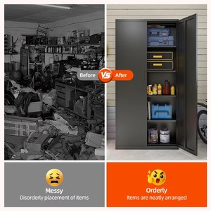 Metal Garage <b>Storage</b> Cabinet Modern Metal <b>File</b> Cabinet Office Black Steel 2 Door Filing Cabinets for <b>Storage</b> - Product Image 3