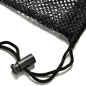 Bolsa de malla de poliéster negra pequeña personalizada con cordón, duradera, de nailon, para camping, juguetes, pelotas, ropa sucia, pequeñas bolsas de regalo de malla. - Product Image 3