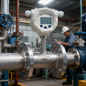 Pengukur Aliran Turbin Sinyal Pulsa Output 4-20mA Kompatibel Protokol Modbus Pengukuran Aliran Cairan Air, Solar, Bensin DN25 <span class=keywords><strong>DN100</strong></span> - Product Image 1