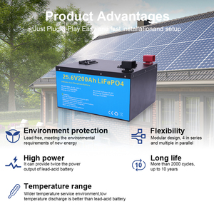 แบตเตอรี่ LiFePO4 24V 200Ah 25.6V 5.12kWh แบตเตอรี่สำรองพลังงานแสงอาทิตย์สำหรับบ้าน แบตเตอรี่ลิเธียมแบบ Deep Cycle - Product Image 2