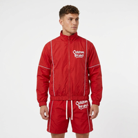 Ensemble de survêtement sportif pour homme, 2 pièces, veste et short, rouge, personnalisé, séchage rapide, polyester, été