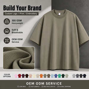 เสื้อยืดสั่งตัดเย็บพิเศษ ผ้าฝ้าย 100% 305gsm พิมพ์ลายหนา ไซส์ใหญ่ ผู้ชาย สกรีนโลโก้ เสื้อผ้าสตรีทแฟชั่น - Product Image 1