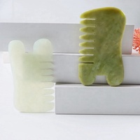 Tableau de massage grattoir personnalisé Outil de message pour cheveux chauds Peigne en pierre Jade Gua Sha