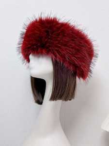 Chapeau bandeau ouvert en fausse fourrure de renard pour femme, bonnet <span class=keywords><strong>moelleux</strong></span> et creux, couvre-chef chaud d'hiver pour usage quotidien et séances photo - Product Image 2