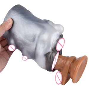YOCY Fantasy Masturbateurs masculins réalistes, Godet de masturbation double canal en forme de vache, Jouet sexuel anal et vaginal pour adultes 18+ - Product Image 2