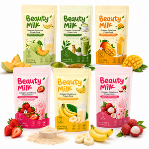 Vente directe usine : Poudre de thé au lait beauté multi-saveurs, mélange de 100 sachets, supplément de collagène - Product Image 1