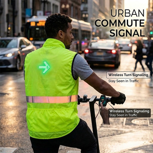 <span class=keywords><strong>Gilet</strong></span> réfléchissant LED personnalisé avec lumières clignotantes, sangle de sécurité élastique réglable haute visibilité pour les coureurs, le cyclisme, la circulation et le travail - Product Image 6