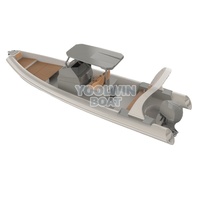 Bateau semi-rigide RIB à coque en fibre de verre renforcée certifié CE 880 pour le sauvetage et la recherche avec réfrigérateur et poste de cuisine