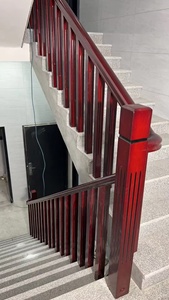 Cột gỗ cao su hai màu đen và nhiều màu hiện đại cho gia đình và biệt thự bộ phận cầu thang phong cách - Product Image 3