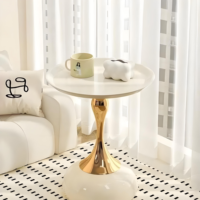 Table d'appoint de luxe moderne sur piétement, plateau en métal noir, table basse pour salon, appartement, décoration intérieure, durable et facile à assembler