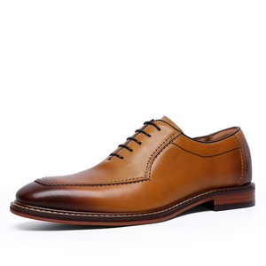 Grande valise en cuir, chaussures en cuir véritable britannique à tige haute, chaussures Oxford formelles pour hommes - Product Image 3