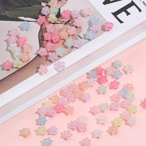 Diseño agrietado perforado de color acrílico de estrella de cinco puntas para pulseras hechas a mano DIY cadenas de teléfono móvil accesorios Lucite - Product Image 3