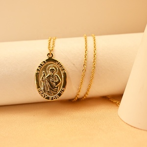 Personnalisable Simple Plaqué Or Saint <span class=keywords><strong>Christophe</strong></span> Protéger US Collier Religieux avec Pendentif Chaîne à Maillons Bijoux en Acier Inoxydable - Product Image 6