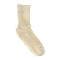 Nouvelles chaussettes en coton côtelé pour femmes, couleur claire d'automne