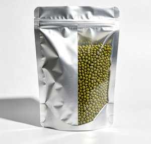 Pochette transparente refermable avec fermeture éclair, en aluminium réutilisable, à fond soufflé, anti-humidité, pour le stockage alimentaire, les aliments pour bébés et les chewing-gums - Product Image 3